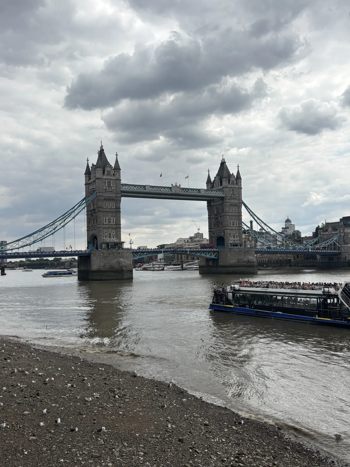 Tower Bridge over the Thames on a moody summer afternoon