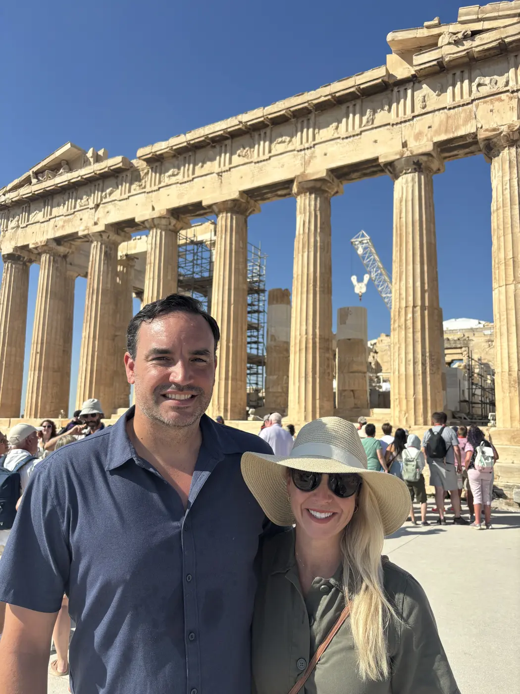 Nick and his wife Chris at the Acropolis in Athens